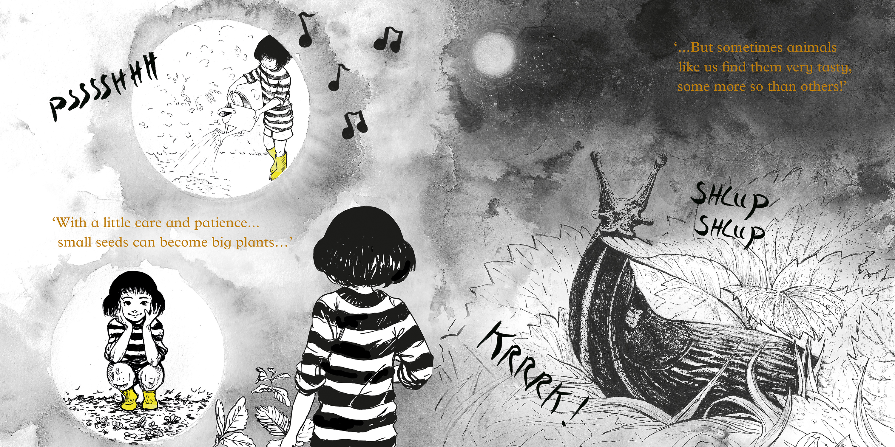 Wild Eyes illustrated page with text