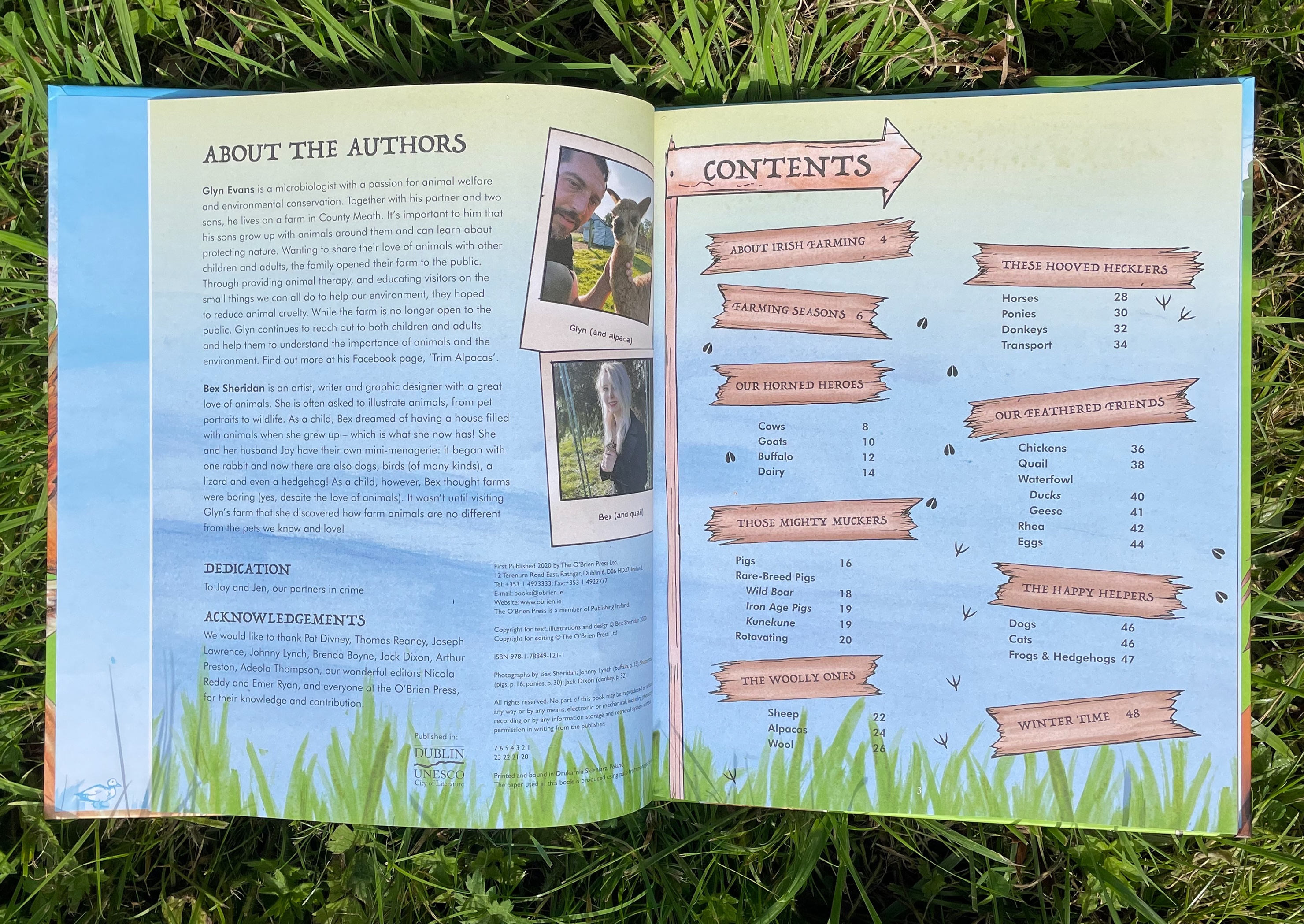 Irish Farm Animals table of contents